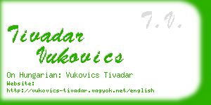 tivadar vukovics business card